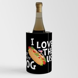 I Love The USA Hot Diggity Dog Wine Chiller
