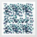 Born to Butterfly - Teal and Navy Palette Art Print