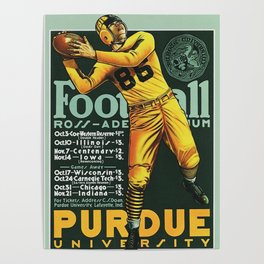 Vintage Purdue Football Print Poster
