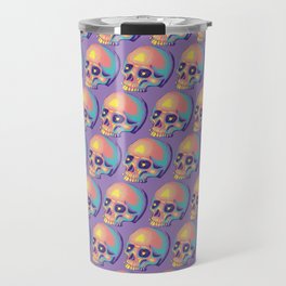 Pattern pop art skull colorful artsy Travel Mug
