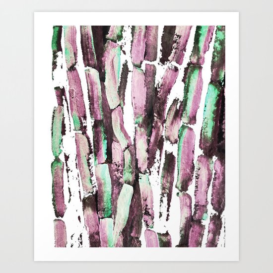 Purple Sugarcane on Greenery Art Print