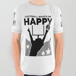 Football Makes Me Happy All Over Graphic Tee