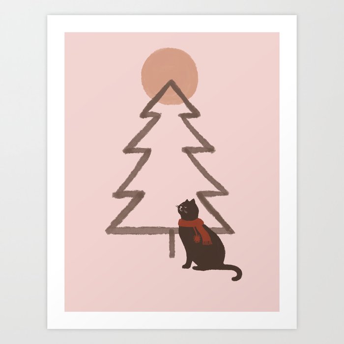 Hidden cat 12 Xmas gift Art Print