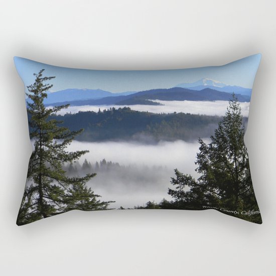 Bird's eye view of Mount Shasta Rectangular Pillow