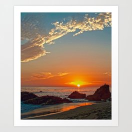 Sunset At Moss Point Art Print | Digital, Coastline, Color, Photo, California, Lagunabeach, Suset, Usa 