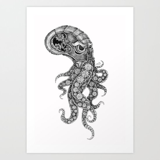 clockwork octopus Art Print