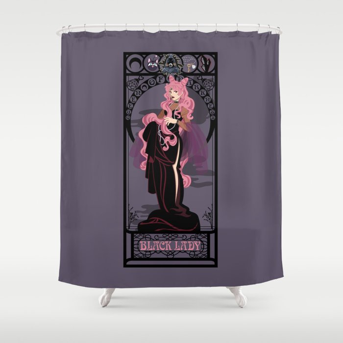 Black Lady Nouveau Sailor Moon Shower Curtain By Captainlaserbeam Black Lady Nouveau Sailor Moon Shower Curtain