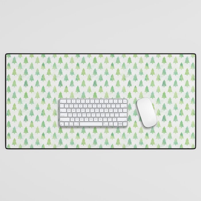 Simple Pine Tree Forest Pattern Desk Mat