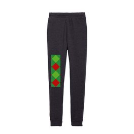 Winter Red Green Christmas Plaid Collection Kids Joggers