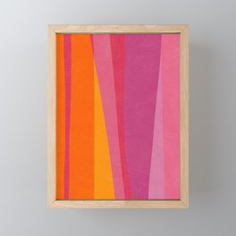 Pink Orange Bright Vibrant Modern Artwork Framed Mini Art Print