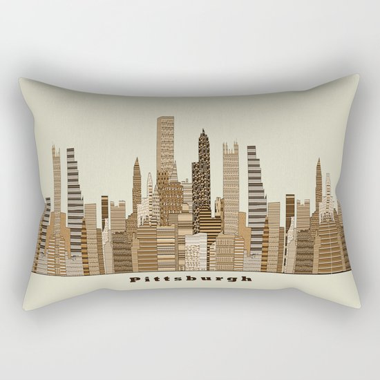 Pittsburgh skyline vintage Rectangular Pillow