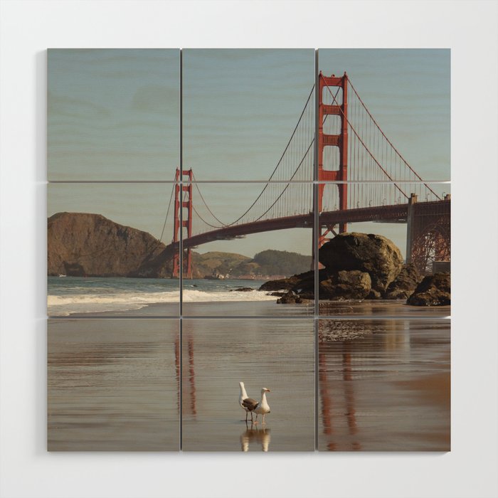 Seagulls and The Golden Gates Wood Wall Art