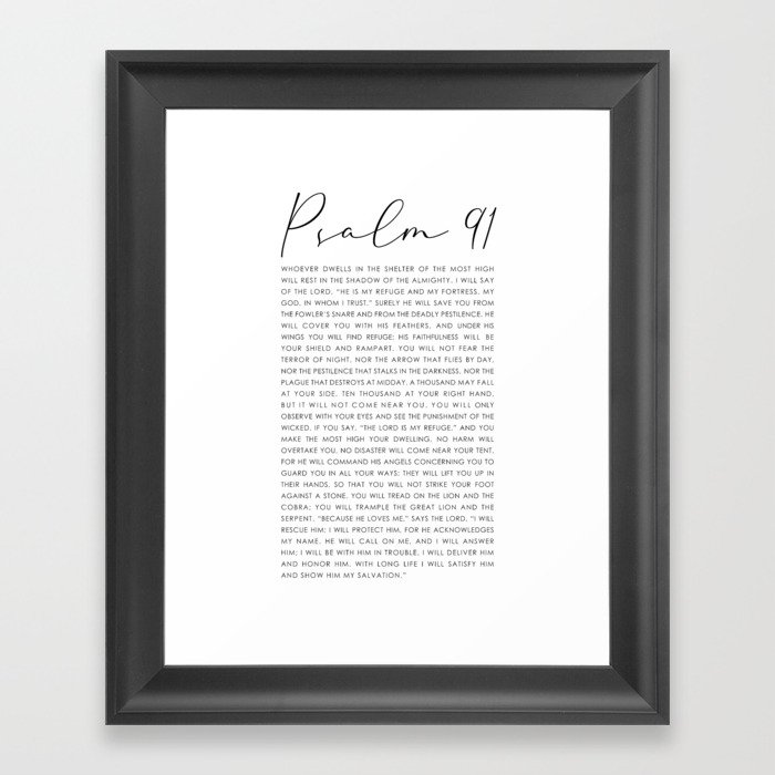 Psalm 91 Whoever dwells in the shelter of the Most High Framed Art Print