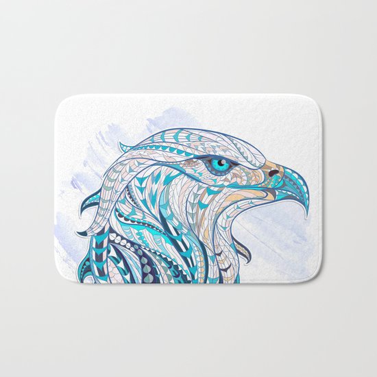 Blue Ethnic Eagle Bath Mat