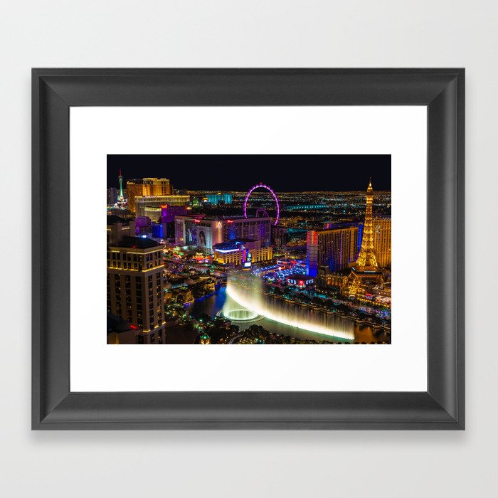 Las Vegas, Nevada, City Lights Framed Art Print