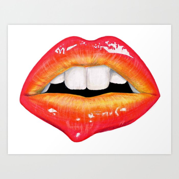 Coloured Lips Art Print