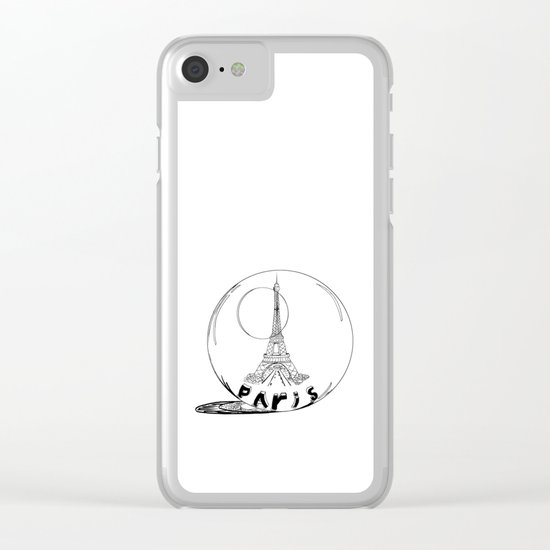 paris in a glass ball Clear iPhone Case