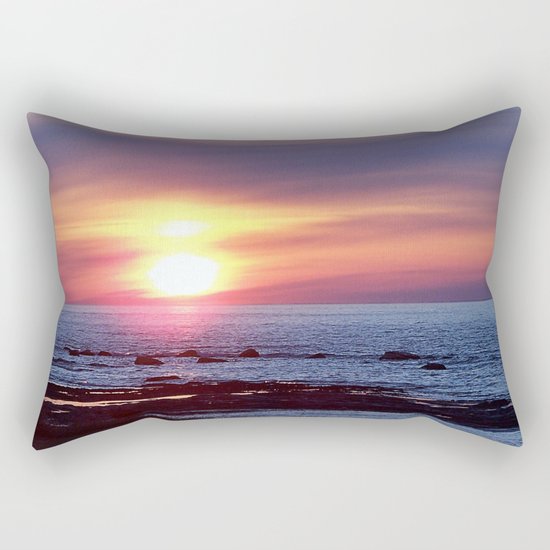 Double Sun Sunset Rectangular Pillow