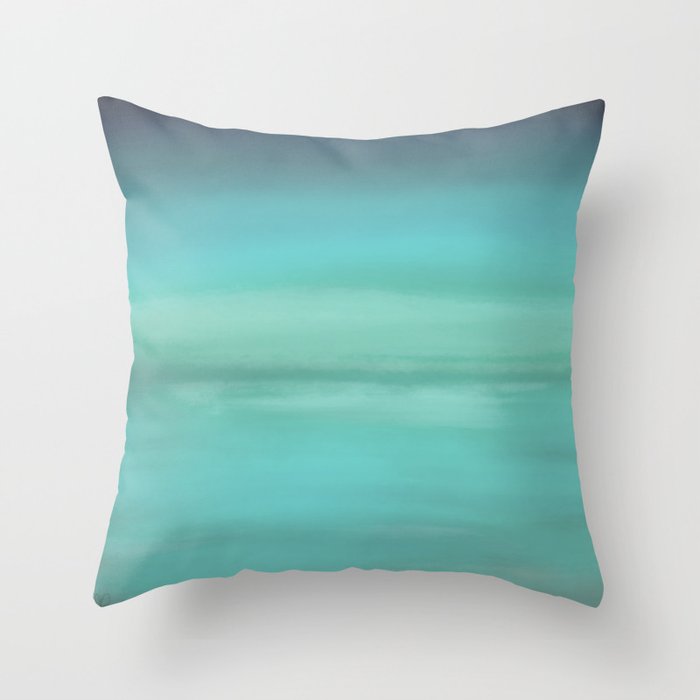 New Day 8 Moody Teal - Abstract Art Series Throw Pillow