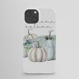 welcome autumn blue pumpkin iPhone Case