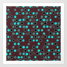 Scatter Dots in Chocolate Mint Art Print