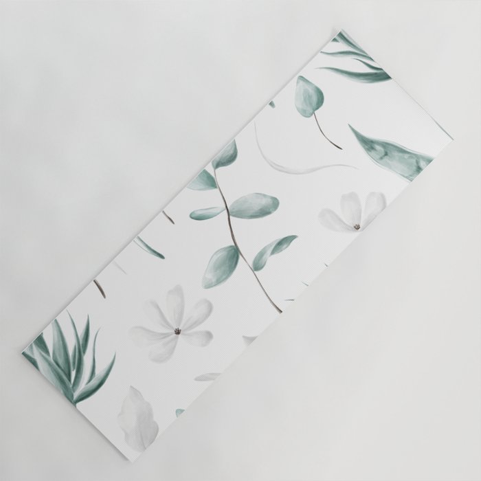 Watercolor Leaf Botanical II Yoga Mat