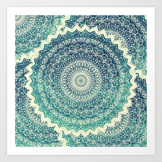 BICOLOR COLD WINTER MANDALA Art Print