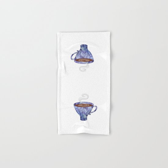 blue hydrangea espresso cup - coffee cup series Hand & Bath Towel