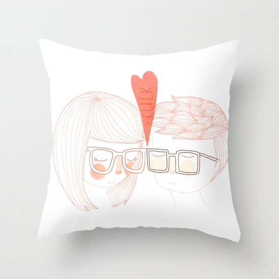 Nerd Kiss Throw Pillow