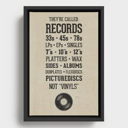 They're Called Records Framed Canvas