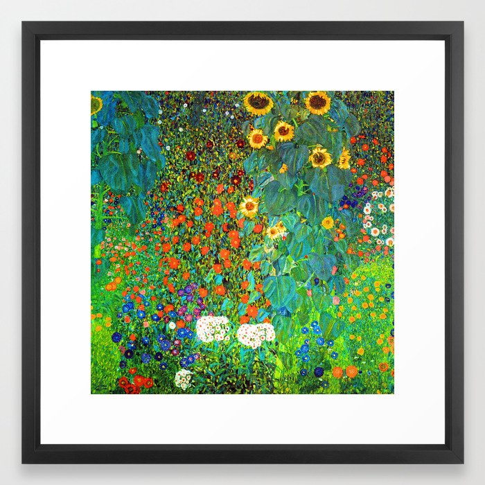 Gustav Klimt Garden with Sunflowers Framed Art Print by ...