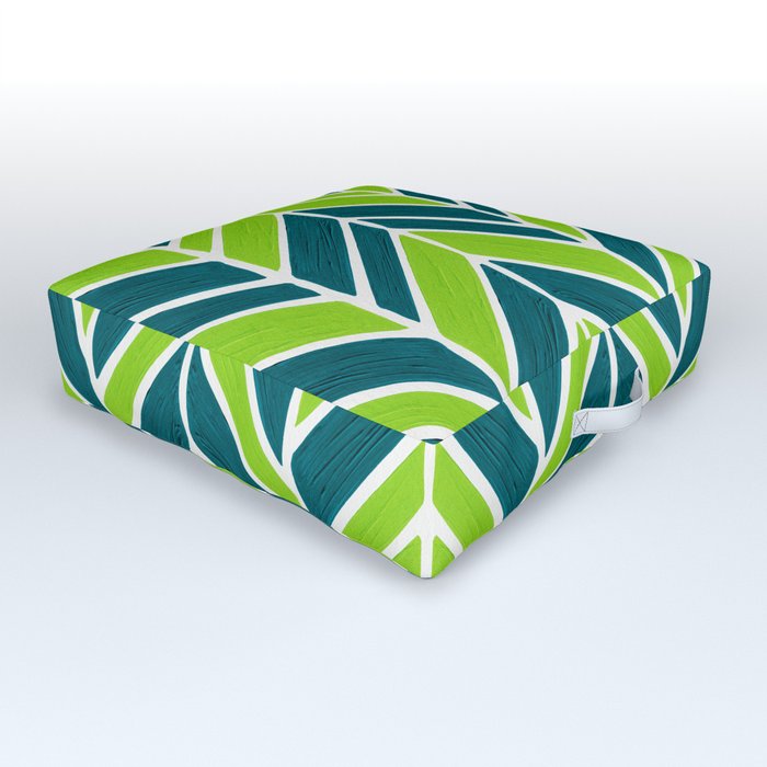 Intermittent Herringbone – Greens Outdoor Floor Cushion