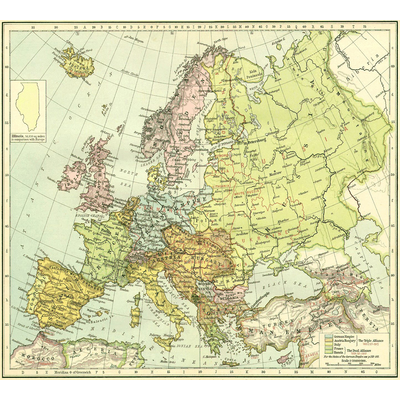 Vintage Map of Europe (1918) Art by BravuraMedia | Society6