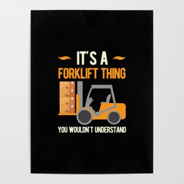 Funny Forklift Poster