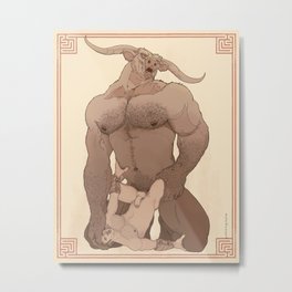 Theseus and the Minotaur - Not Safe For Work version. Metal Print