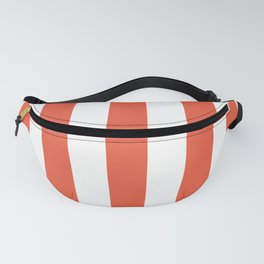 Orange soda red - solid color - white vertical lines pattern Fanny Pack