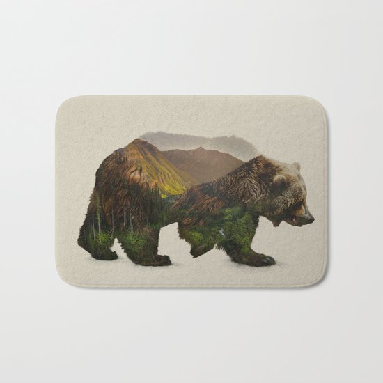 North American Brown Bear Bath Mat