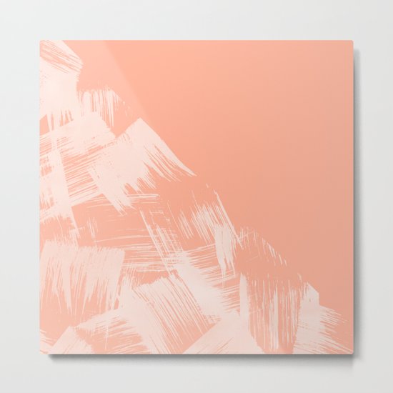 Sweet Life Paint Swipes Peach Coral Pink Metal Print