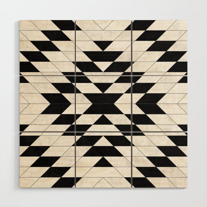 Urban Tribal Pattern No 15 Aztec White Concrete Wood Wall Art