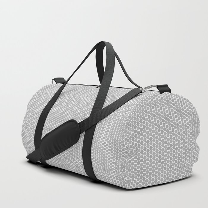 Small Grey Honeycomb Bee Hive Geometric Hexagonal Design Duffle Bag
