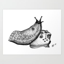 Gamer Slug Art Print
