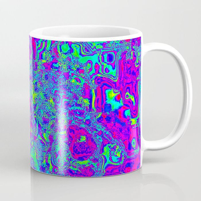 Cool Colors and Pink Psychedelic Design Coffee Mug
