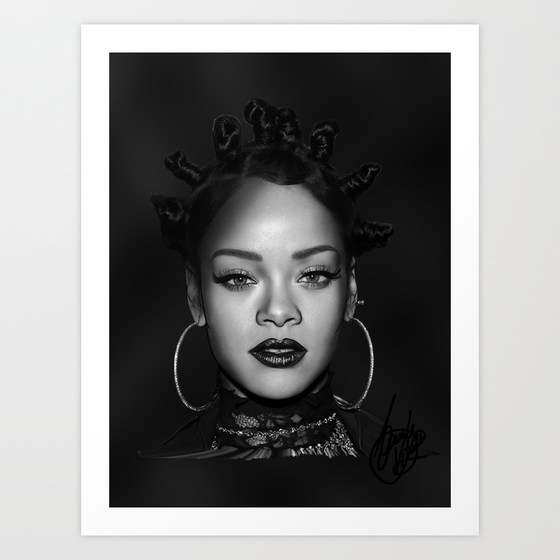 David S Portrait 1 Rihanna Art Print By Davidevitiello92 Society6