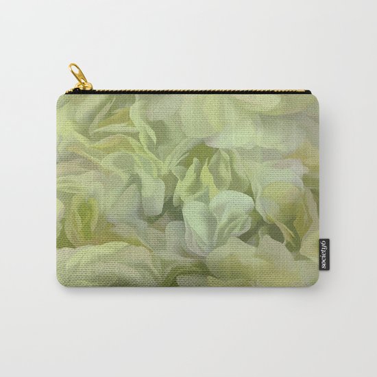 Soft Green Petal Ruffles Abstract Carry-All Pouch