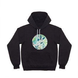 Colorful Green and Teal Floral Abstract Hoody
