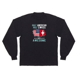 Half American Half Swiss Long Sleeve T-shirt