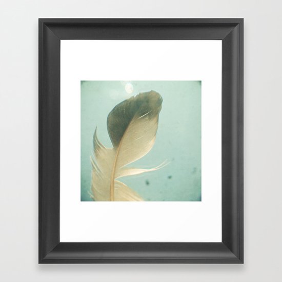 Grey Feather Framed Art Print