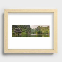 Buddhist Temple, Limestone Karst Peaks, Trang An Region, Vietnam Recessed Framed Print