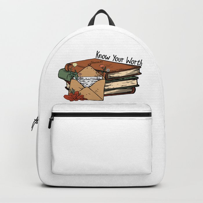 Know Your Worth Inspirational Quote Backpack
