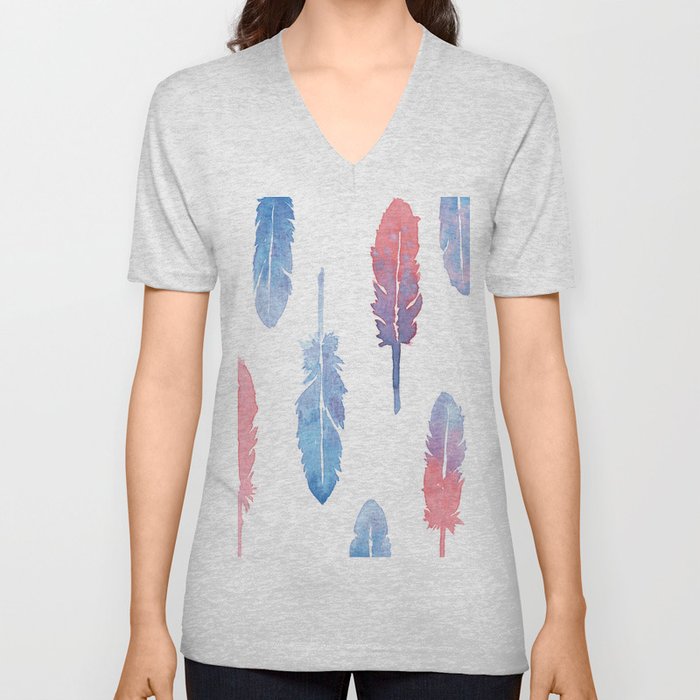 Feather forest V Neck T Shirt